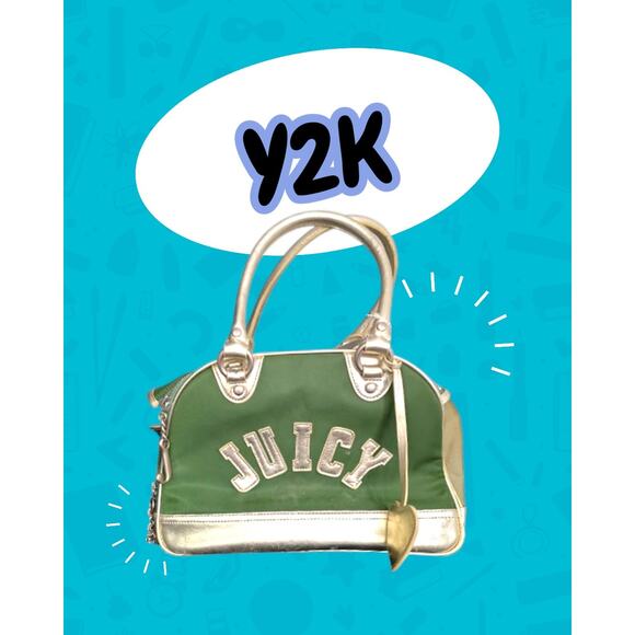 Vintage Y2K Juicy Couture Dog Carrier Bag – Green & Gold - Picture 1 of 8